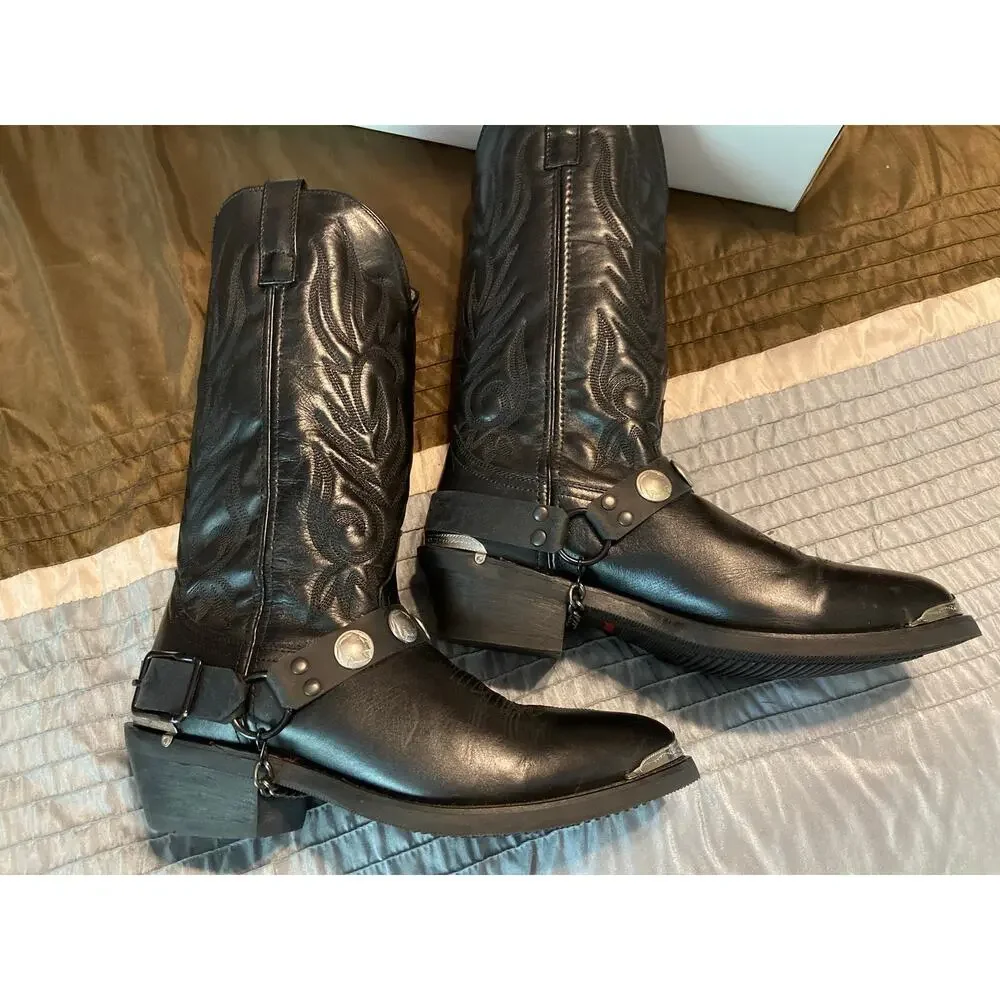 Laredo Men's McComb Western Black Trucker CB cowboy boots size 10.5 D